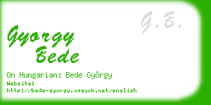 gyorgy bede business card